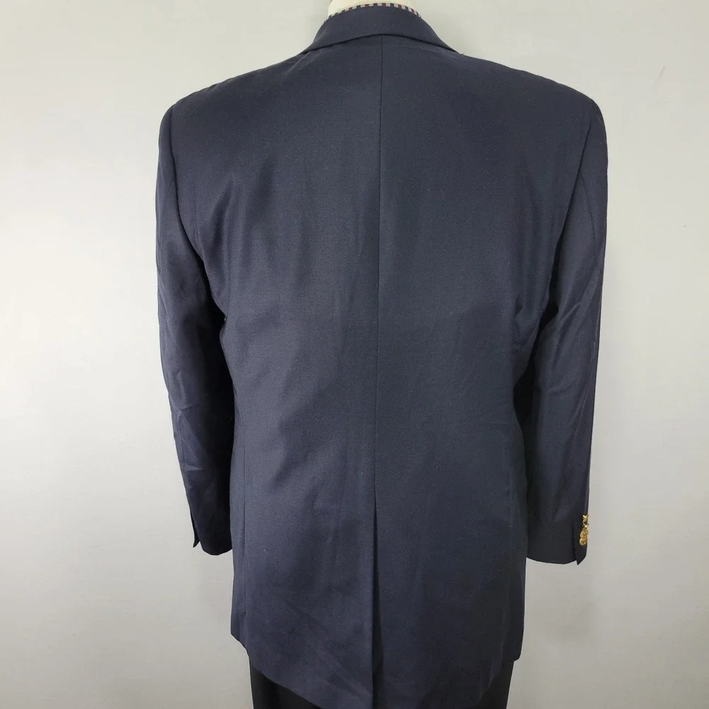Lauren‎ Ralph Lauren Men's Sport Coat Blazer Two Button Deep Navy Wool Sz 42L